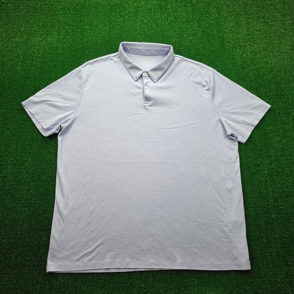 Charles Tyrwhitt Polo Shirt Mens 3XL Sky Blue Luxury 100% Cotton Short Sleeve